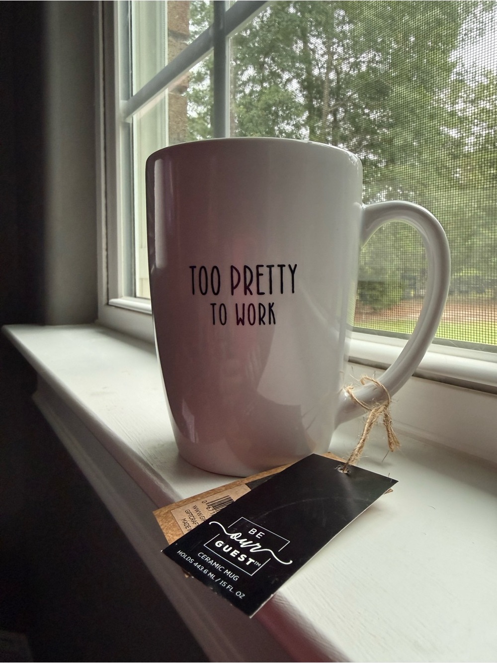 Too Pretty To Work Coffee Mug, Sassy Girl Gift, Retirement Gift, Friend Cup, NWT - Picture 3 of 4